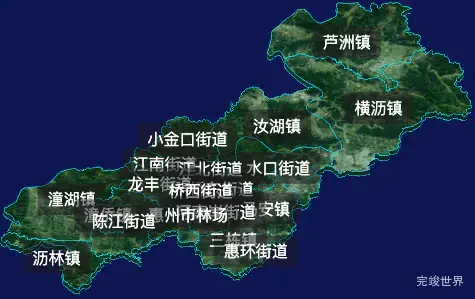 threejs惠州市惠城区geoJson地图3d地图自定义贴图加CSS2D标签